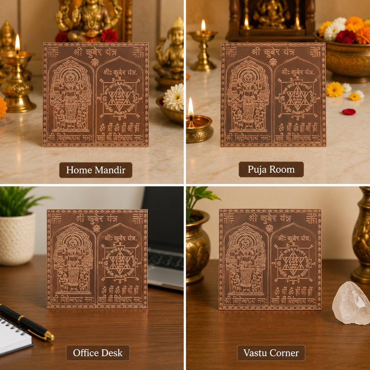 Copper Kuber Yantra | Shri Kuber Yantra for Wealth, Prosperity, Financial Growth & Vastu | Home, Office & Pooja
