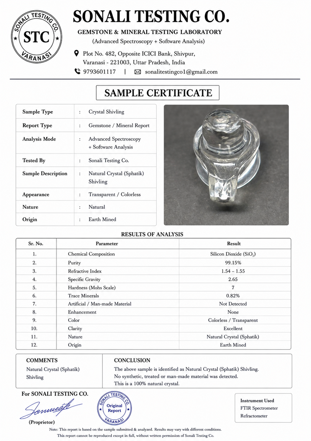 Original Sphatik Shivling Crystal Shivling for Puja Mandir Meditation Spiritual Worship Decor