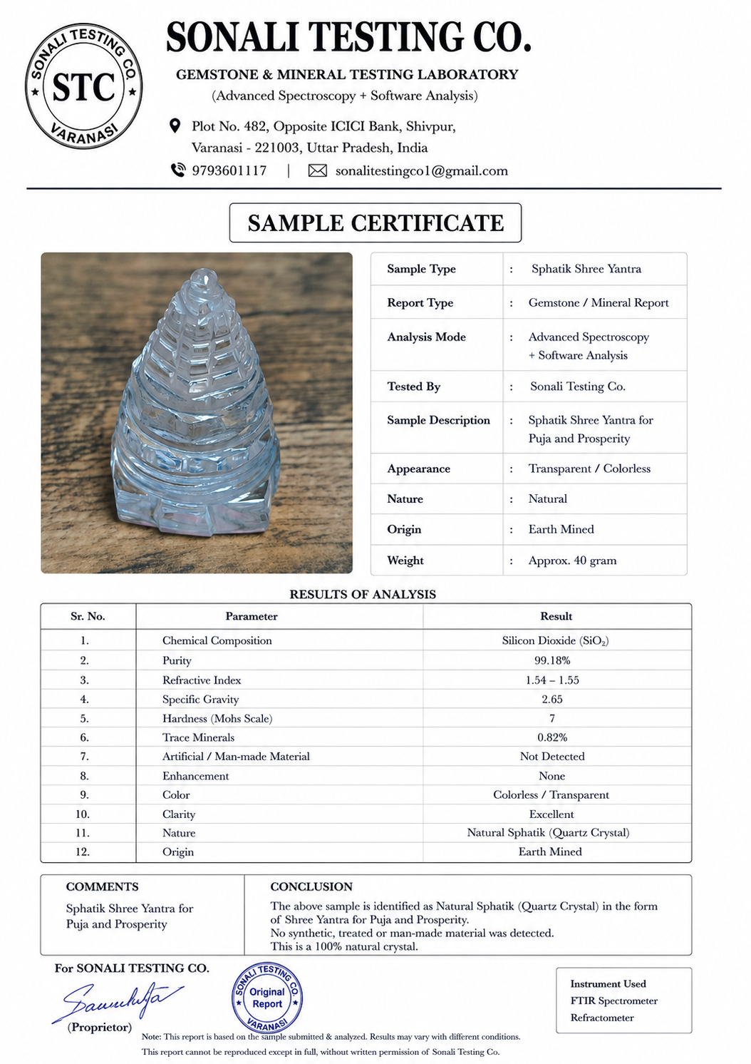 Sphatik Shree Yantra Crystal Meru for Puja Vastu Meditation Home Temple Decor