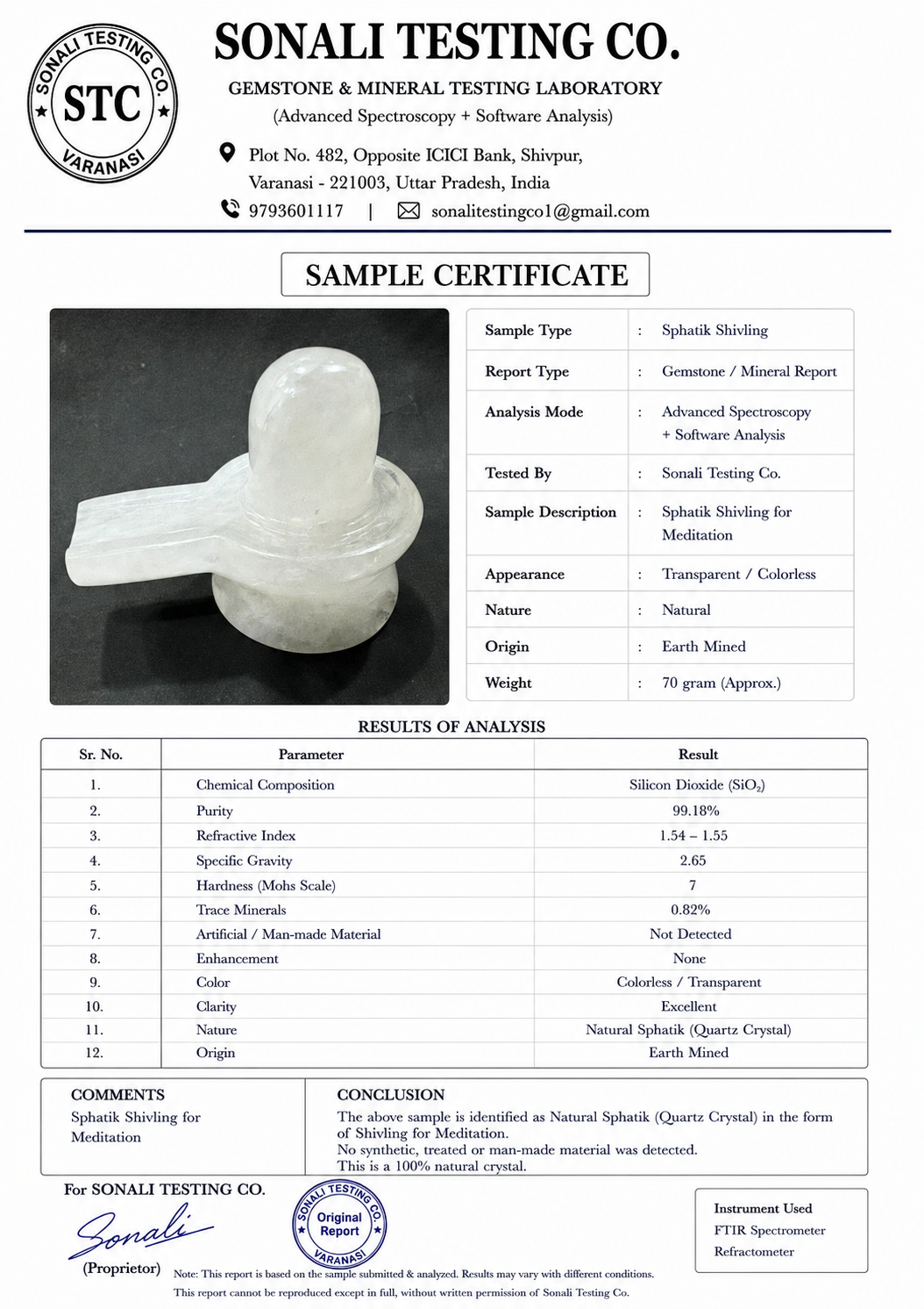 Original Sphatik Shivling Crystal Shiva Lingam for Pooja Home Mandir Vastu Spiritual Decor