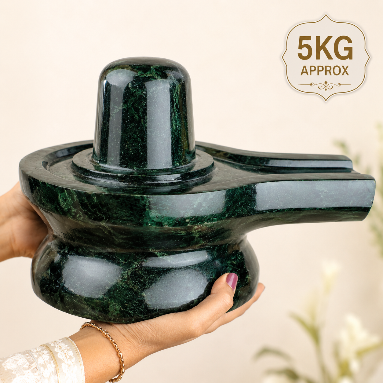 Margaj Stone Shivling - Natural Green Jade Shivling Available in 5/10/15/20 Kg