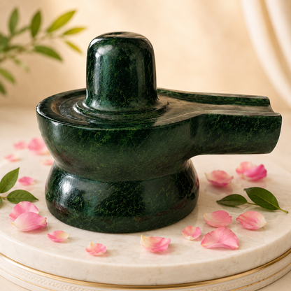 Margaj Stone Shivling - Natural Green Jade Shivling Available in 5/10/15/20 Kg